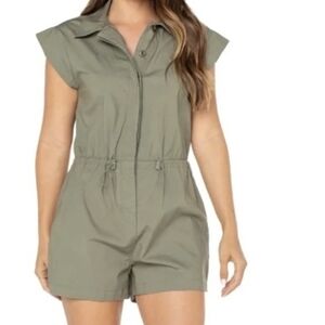 Celebrity Pink Sage Green Collared Top